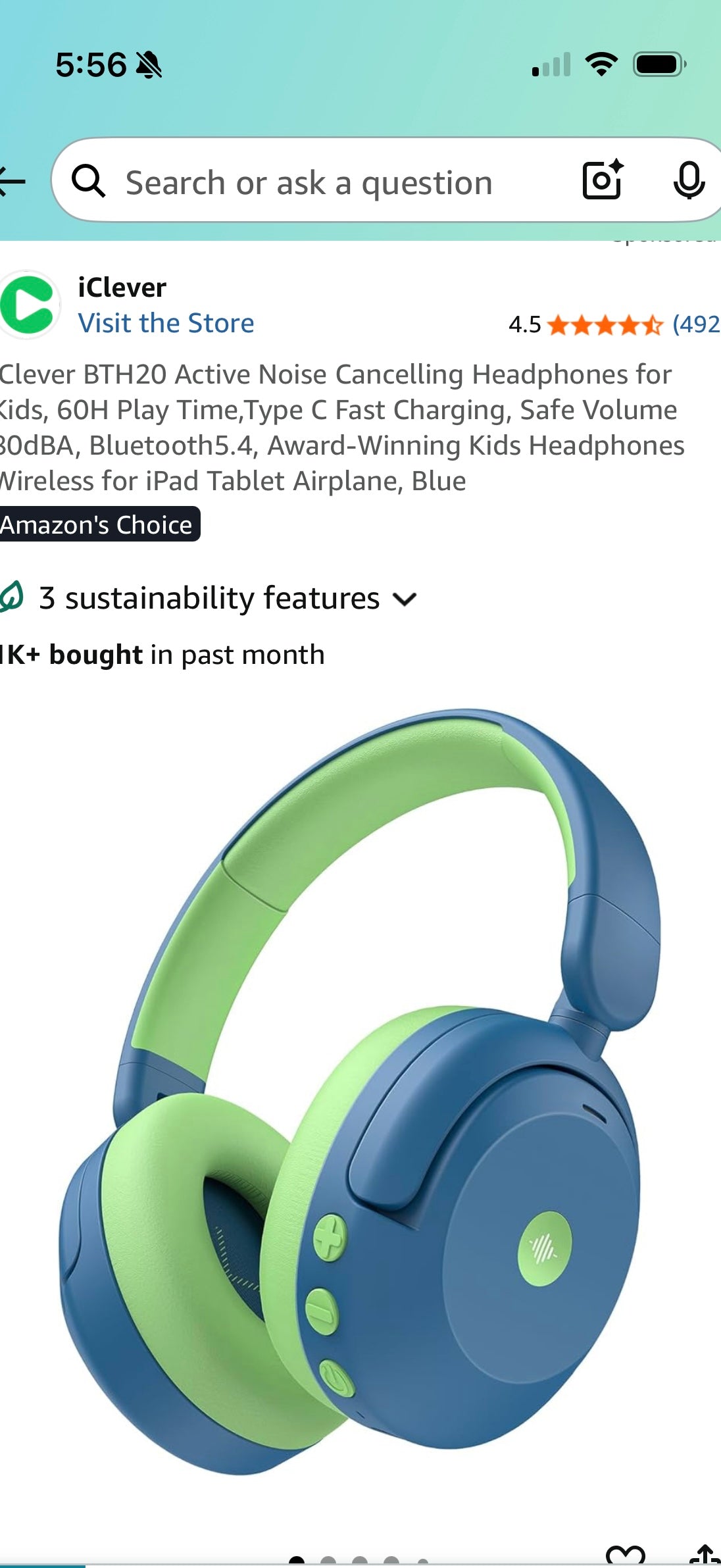 Active Noise Cancelling Headphones for Kids