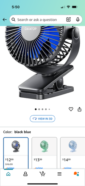 Small table fan with clip