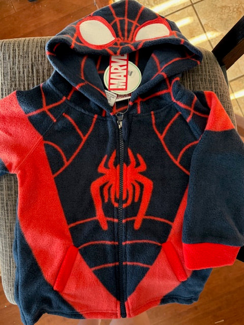Fleece Spiderman Zip Up Sweatshirt
